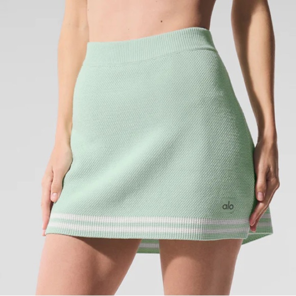 ALO Yoga Tennis Club Sweater Knit Skirt - Spearmint, M